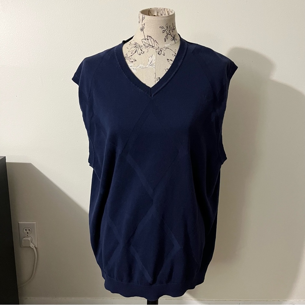 Men’s Banana Republic 100% Cotton Navy Lightweight Sweater Vest Size XL